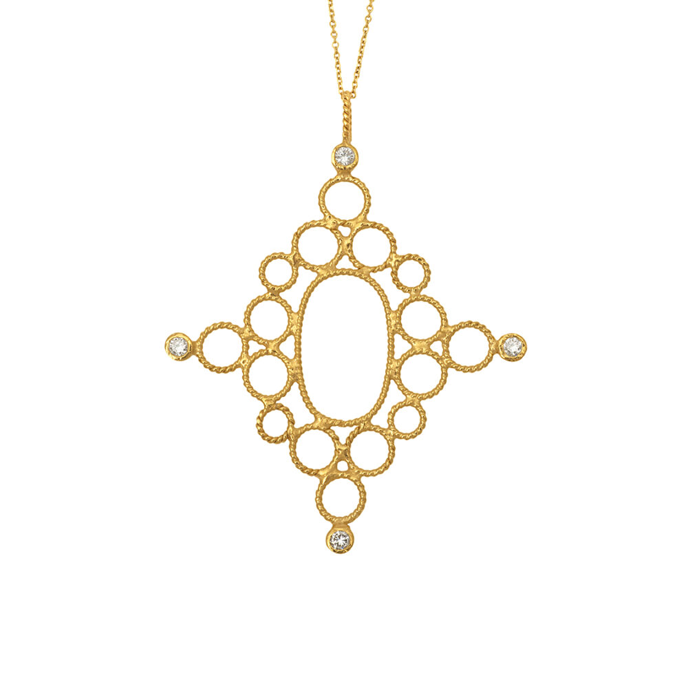Cross pendant with diamonds