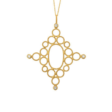 Cross pendant with diamonds