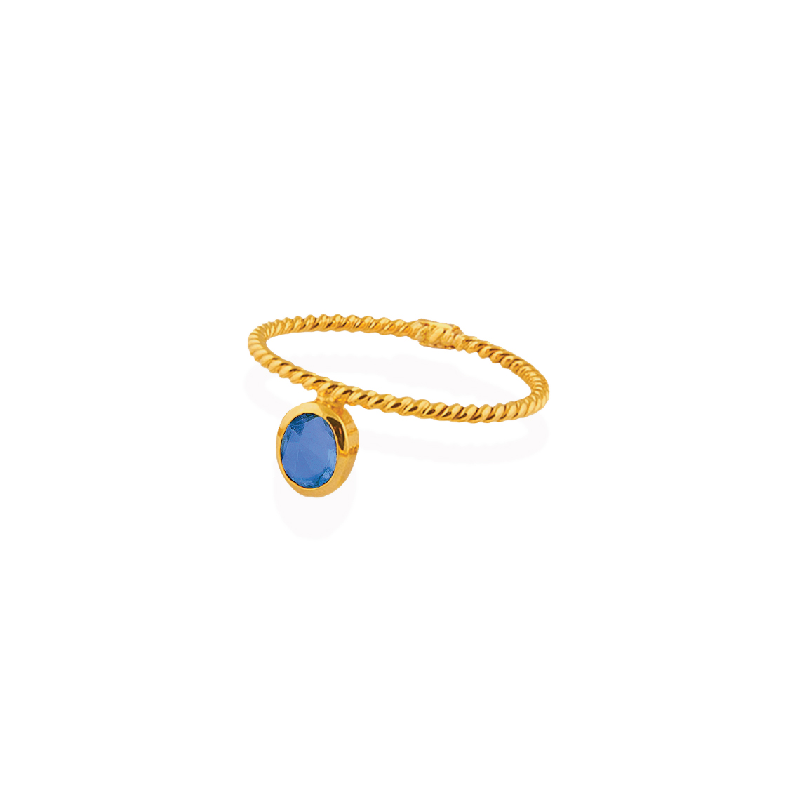 Round ring band with sapphire - Christina Soubli Jewellery