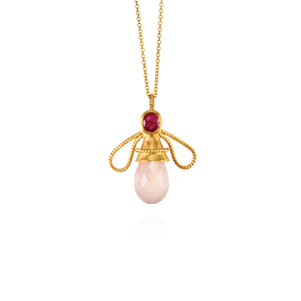 CS_18kt_honey_bee_pendant_ruby_rose_quartz