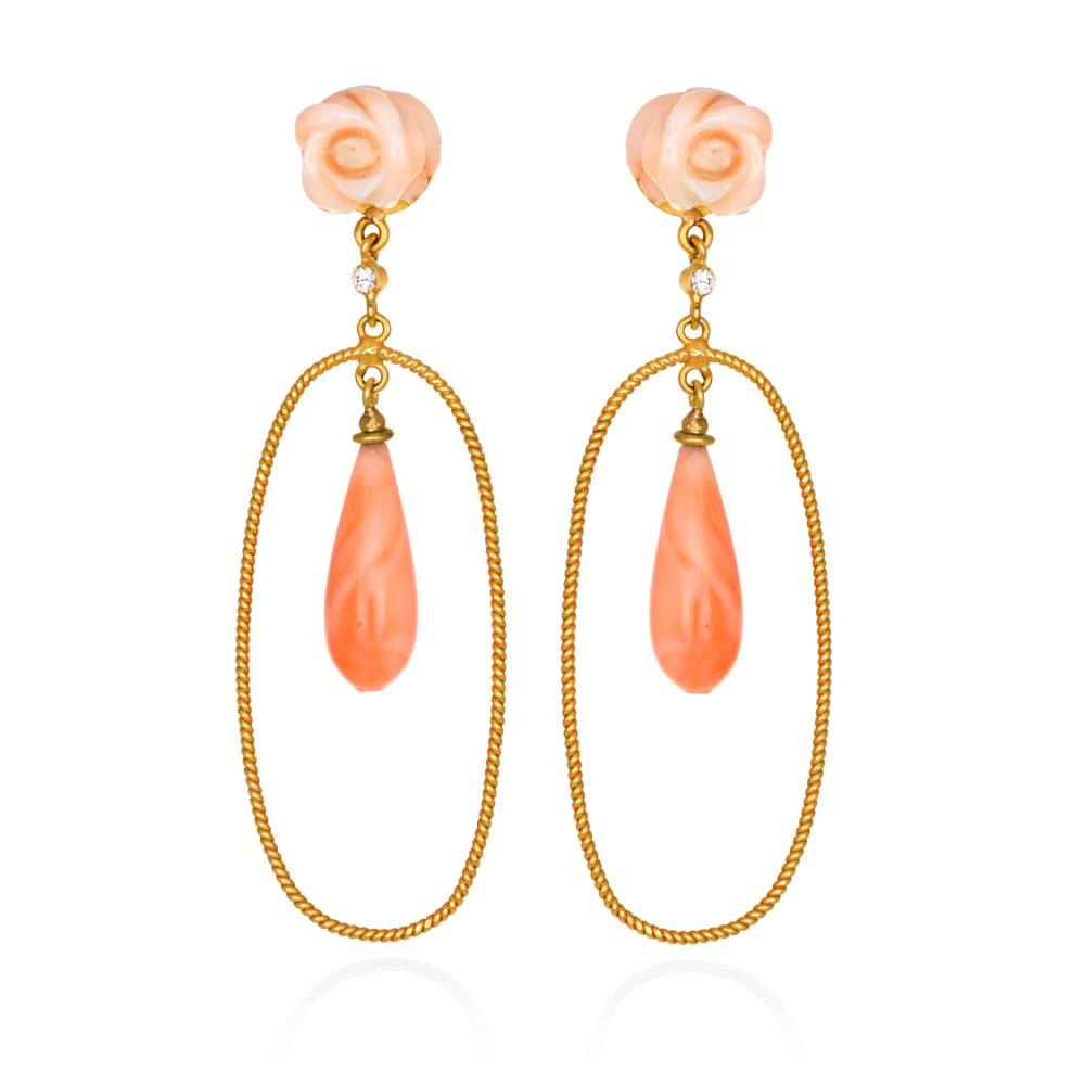 Coral Earrings 18kt gold