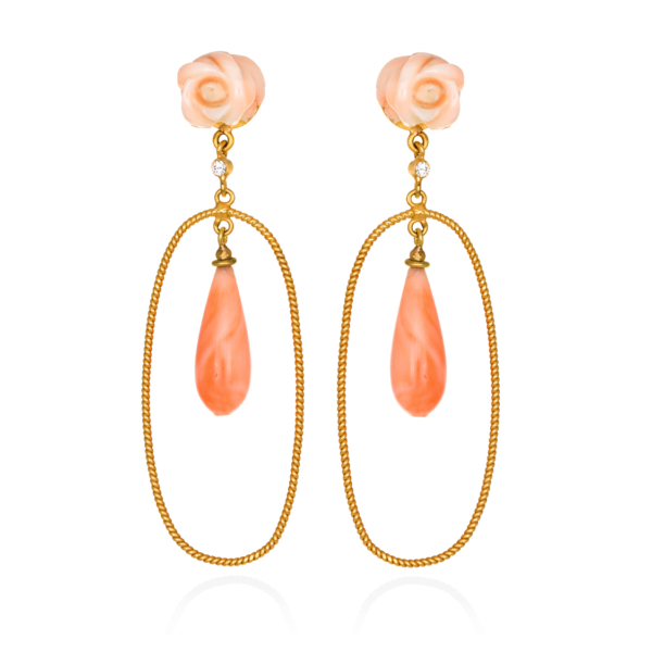 Coral Earrings 18kt gold
