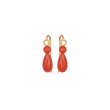 Drop earrings with rose corals