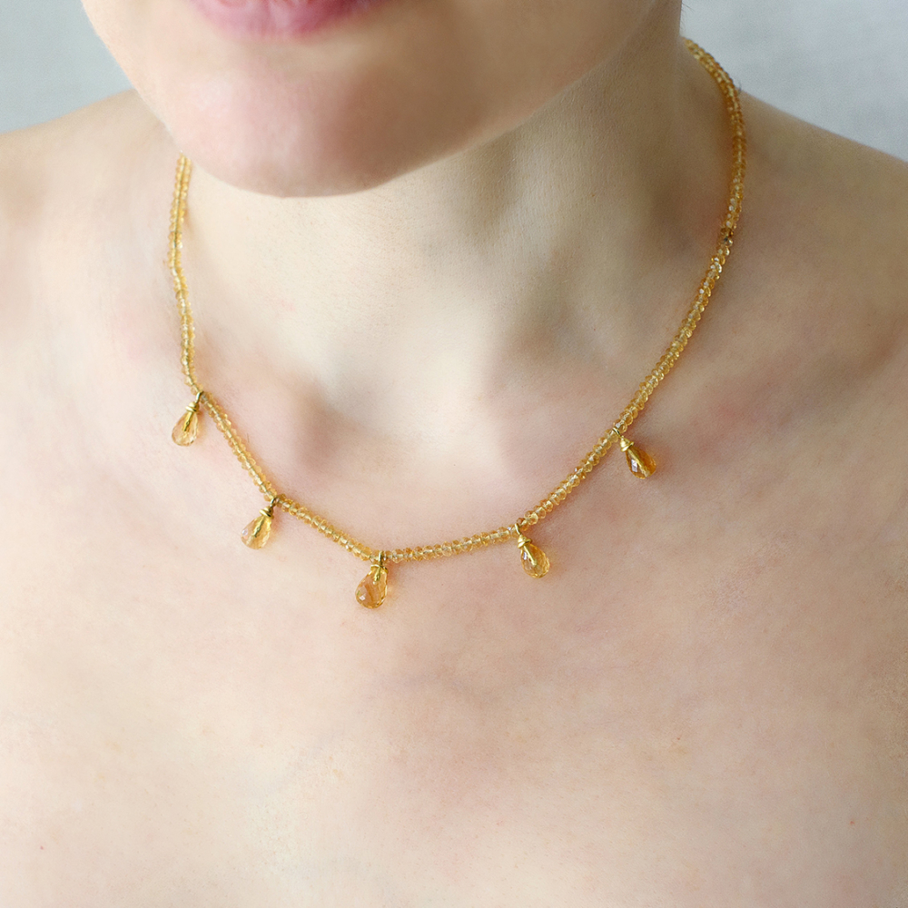 Necklace with 5 citrines LS