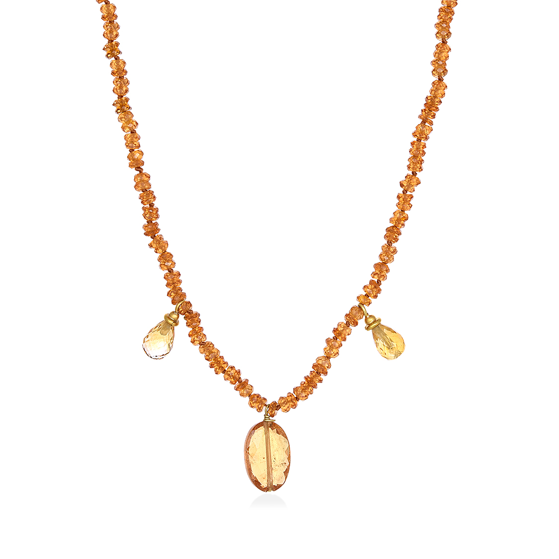 Necklace with citrines