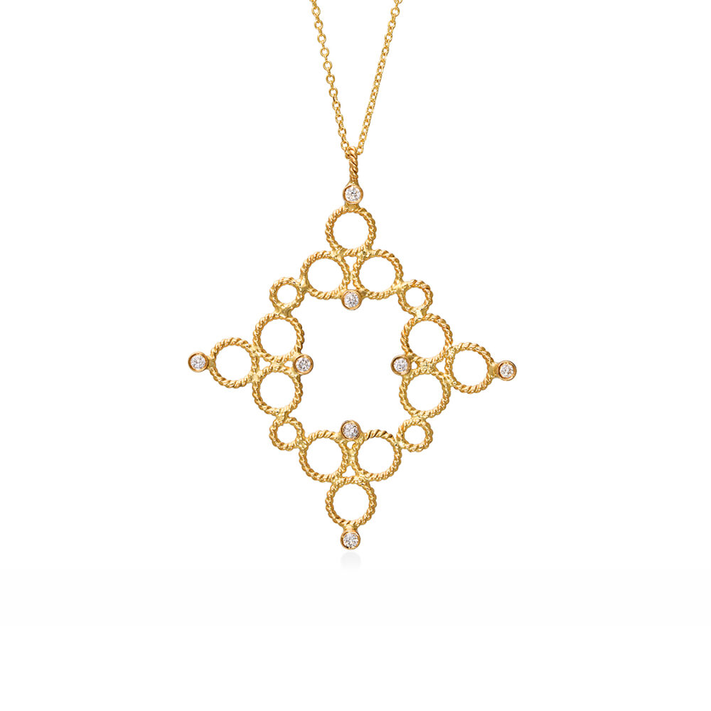 Cross pendant with diamonds