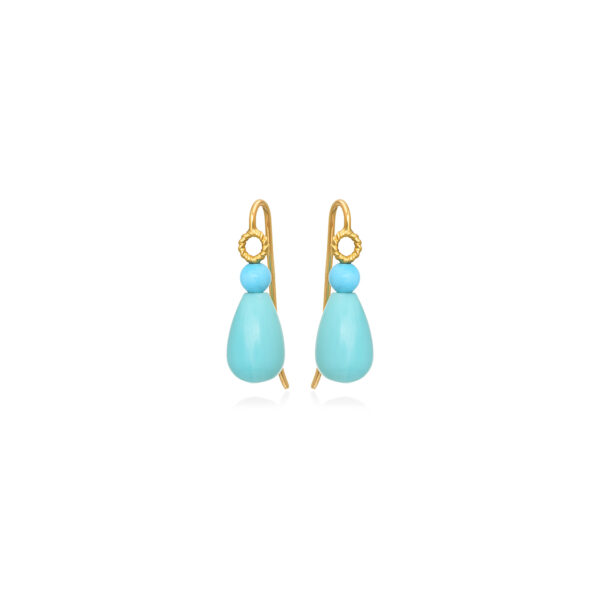 Drop earrings gold 18kt stone