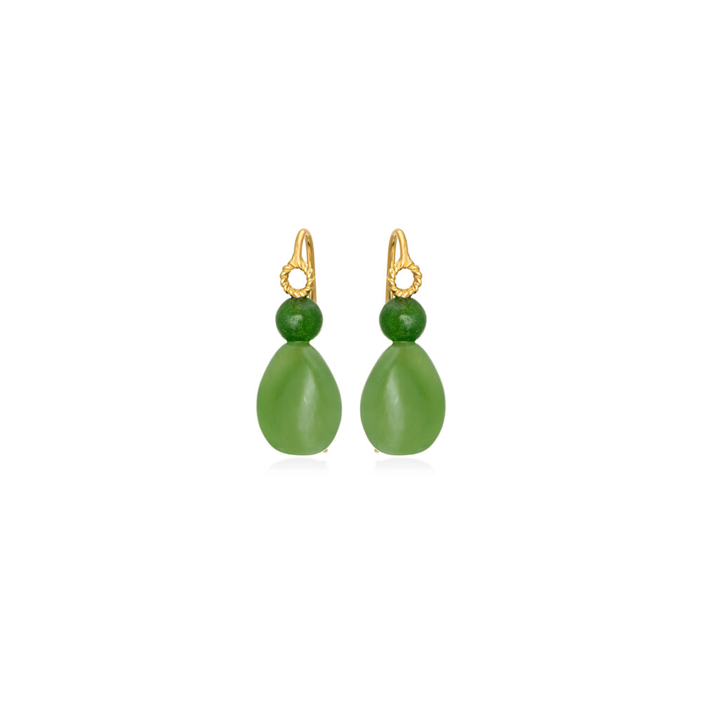 Jade drop earrings 18kt gold