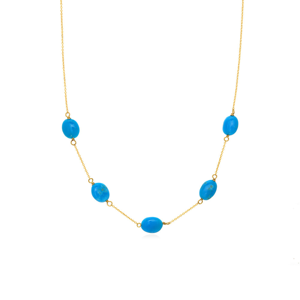 turquoise necklace 18 kt gold