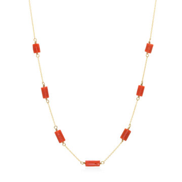 necklace with corals 18kt gold