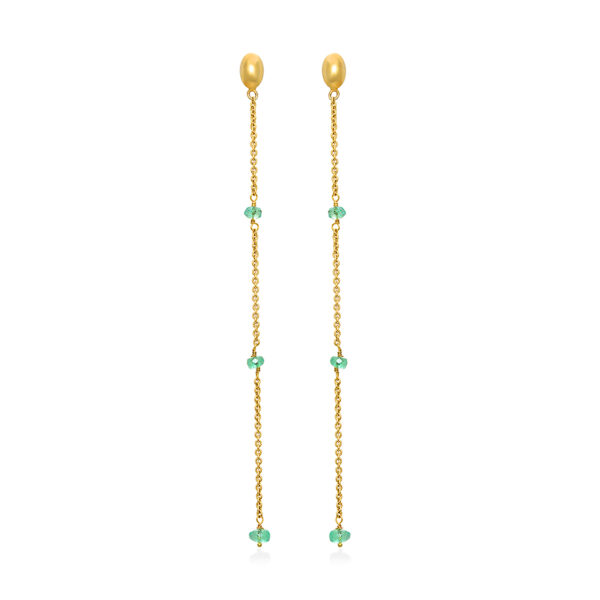 chain earrings 18kt gold with emeralds