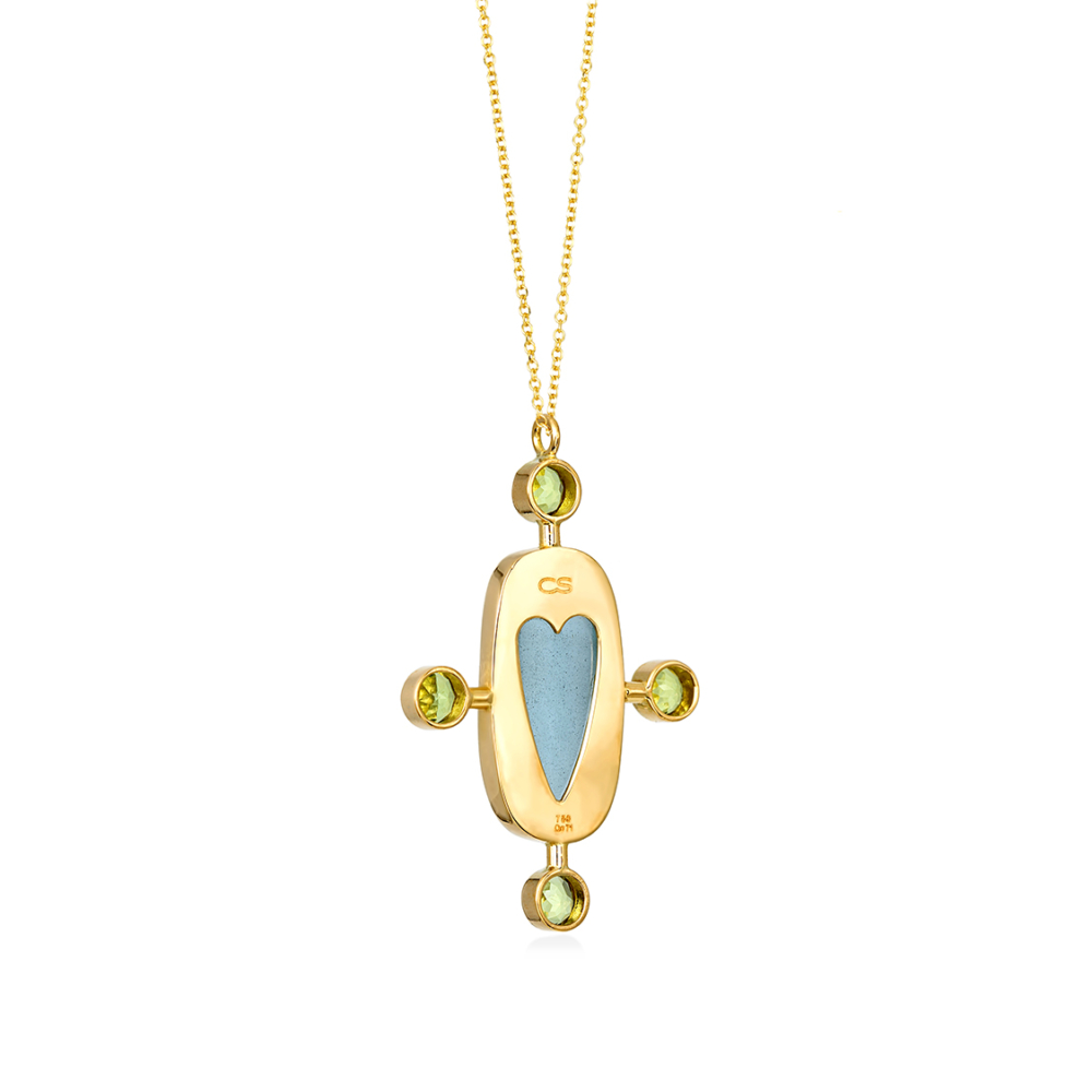 Cross pendant with heart