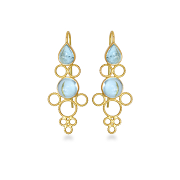 Dentelle hooks with aqua and tourmalines