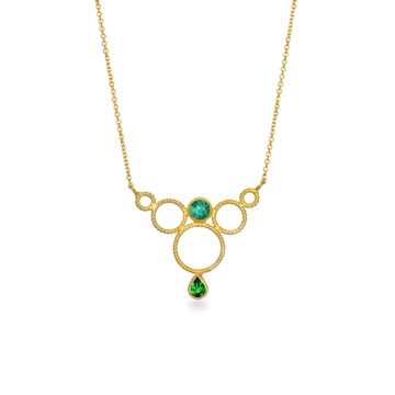 Dentelle necklace emerald and tsavorite