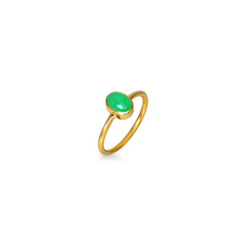 Ring with chrysoprase